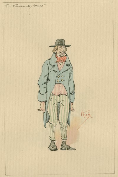 Der Kentucky-Riese, ca. 1920er (Feder und Tinte mit Aquarell auf Papier) von Joseph Clayton Clarke